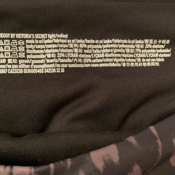 Victoria’s Secret Sport Cheetan Black White Knockout Tight Leggings Pants Size M - Picture 8 of 9